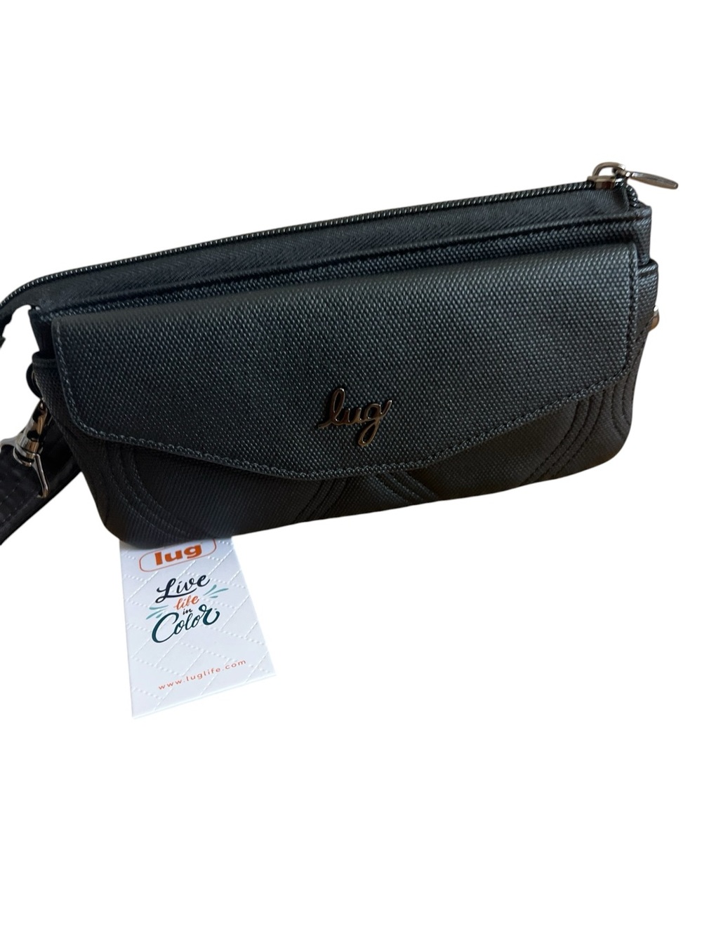 Lug Blitz Matte Luxe Black Crossbody With Wristlet - Picture 3 of 8